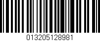 Código de barras (EAN, GTIN, SKU, ISBN): '013205128981'