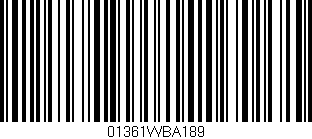 Código de barras (EAN, GTIN, SKU, ISBN): '01361WBA189'