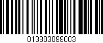 Código de barras (EAN, GTIN, SKU, ISBN): '013803099003'