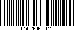 Código de barras (EAN, GTIN, SKU, ISBN): '0147760698112'