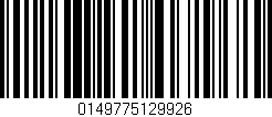 Código de barras (EAN, GTIN, SKU, ISBN): '0149775129926'