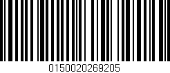 Código de barras (EAN, GTIN, SKU, ISBN): '0150020269205'