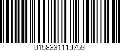 Código de barras (EAN, GTIN, SKU, ISBN): '0158331110759'