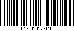 Código de barras (EAN, GTIN, SKU, ISBN): '0160333347118'