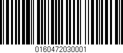 Código de barras (EAN, GTIN, SKU, ISBN): '0160472030001'