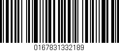 Código de barras (EAN, GTIN, SKU, ISBN): '0167831332189'