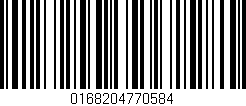 Código de barras (EAN, GTIN, SKU, ISBN): '0168204770584'