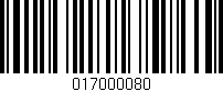 Código de barras (EAN, GTIN, SKU, ISBN): '017000080'