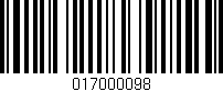 Código de barras (EAN, GTIN, SKU, ISBN): '017000098'
