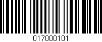 Código de barras (EAN, GTIN, SKU, ISBN): '017000101'