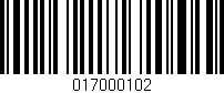 Código de barras (EAN, GTIN, SKU, ISBN): '017000102'