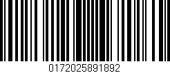 Código de barras (EAN, GTIN, SKU, ISBN): '0172025891892'