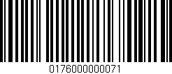 Código de barras (EAN, GTIN, SKU, ISBN): '0176000000071'