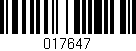 Código de barras (EAN, GTIN, SKU, ISBN): '017647'