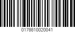 Código de barras (EAN, GTIN, SKU, ISBN): '0178810020041'