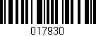 Código de barras (EAN, GTIN, SKU, ISBN): '017930'