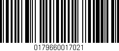 Código de barras (EAN, GTIN, SKU, ISBN): '0179660017021'