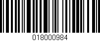 Código de barras (EAN, GTIN, SKU, ISBN): '018000984'