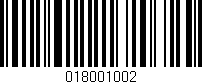 Código de barras (EAN, GTIN, SKU, ISBN): '018001002'