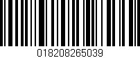Código de barras (EAN, GTIN, SKU, ISBN): '018208265039'