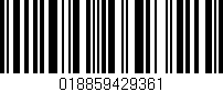 Código de barras (EAN, GTIN, SKU, ISBN): '018859429361'