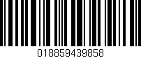 Código de barras (EAN, GTIN, SKU, ISBN): '018859439858'