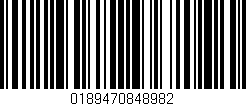Código de barras (EAN, GTIN, SKU, ISBN): '0189470848982'