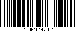 Código de barras (EAN, GTIN, SKU, ISBN): '0189519147007'