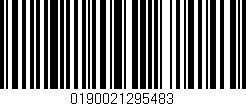 Código de barras (EAN, GTIN, SKU, ISBN): '0190021295483'