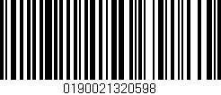 Código de barras (EAN, GTIN, SKU, ISBN): '0190021320598'