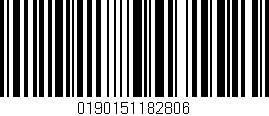 Código de barras (EAN, GTIN, SKU, ISBN): '0190151182806'
