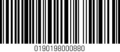 Código de barras (EAN, GTIN, SKU, ISBN): '0190198000880'