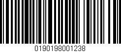 Código de barras (EAN, GTIN, SKU, ISBN): '0190198001238'