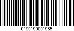 Código de barras (EAN, GTIN, SKU, ISBN): '0190198001955'