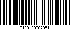 Código de barras (EAN, GTIN, SKU, ISBN): '0190198002051'