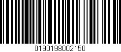 Código de barras (EAN, GTIN, SKU, ISBN): '0190198002150'