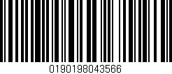 Código de barras (EAN, GTIN, SKU, ISBN): '0190198043566'