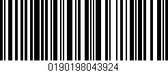 Código de barras (EAN, GTIN, SKU, ISBN): '0190198043924'