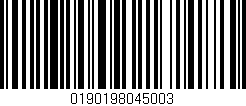 Código de barras (EAN, GTIN, SKU, ISBN): '0190198045003'
