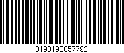 Código de barras (EAN, GTIN, SKU, ISBN): '0190198057792'