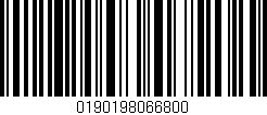 Código de barras (EAN, GTIN, SKU, ISBN): '0190198066800'
