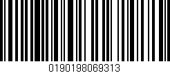 Código de barras (EAN, GTIN, SKU, ISBN): '0190198069313'