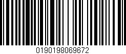 Código de barras (EAN, GTIN, SKU, ISBN): '0190198069672'