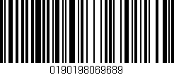 Código de barras (EAN, GTIN, SKU, ISBN): '0190198069689'