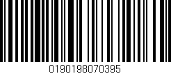 Código de barras (EAN, GTIN, SKU, ISBN): '0190198070395'