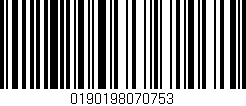 Código de barras (EAN, GTIN, SKU, ISBN): '0190198070753'