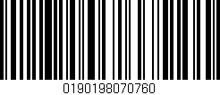 Código de barras (EAN, GTIN, SKU, ISBN): '0190198070760'