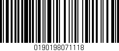 Código de barras (EAN, GTIN, SKU, ISBN): '0190198071118'