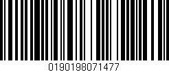 Código de barras (EAN, GTIN, SKU, ISBN): '0190198071477'