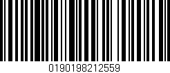 Código de barras (EAN, GTIN, SKU, ISBN): '0190198212559'